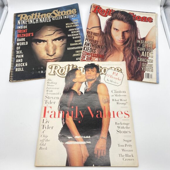 Vintage Rolling Stone Magazines Lot Of 3 Anthony Kiedis Trent Reznor Steve Tyler - Picture 1 of 13